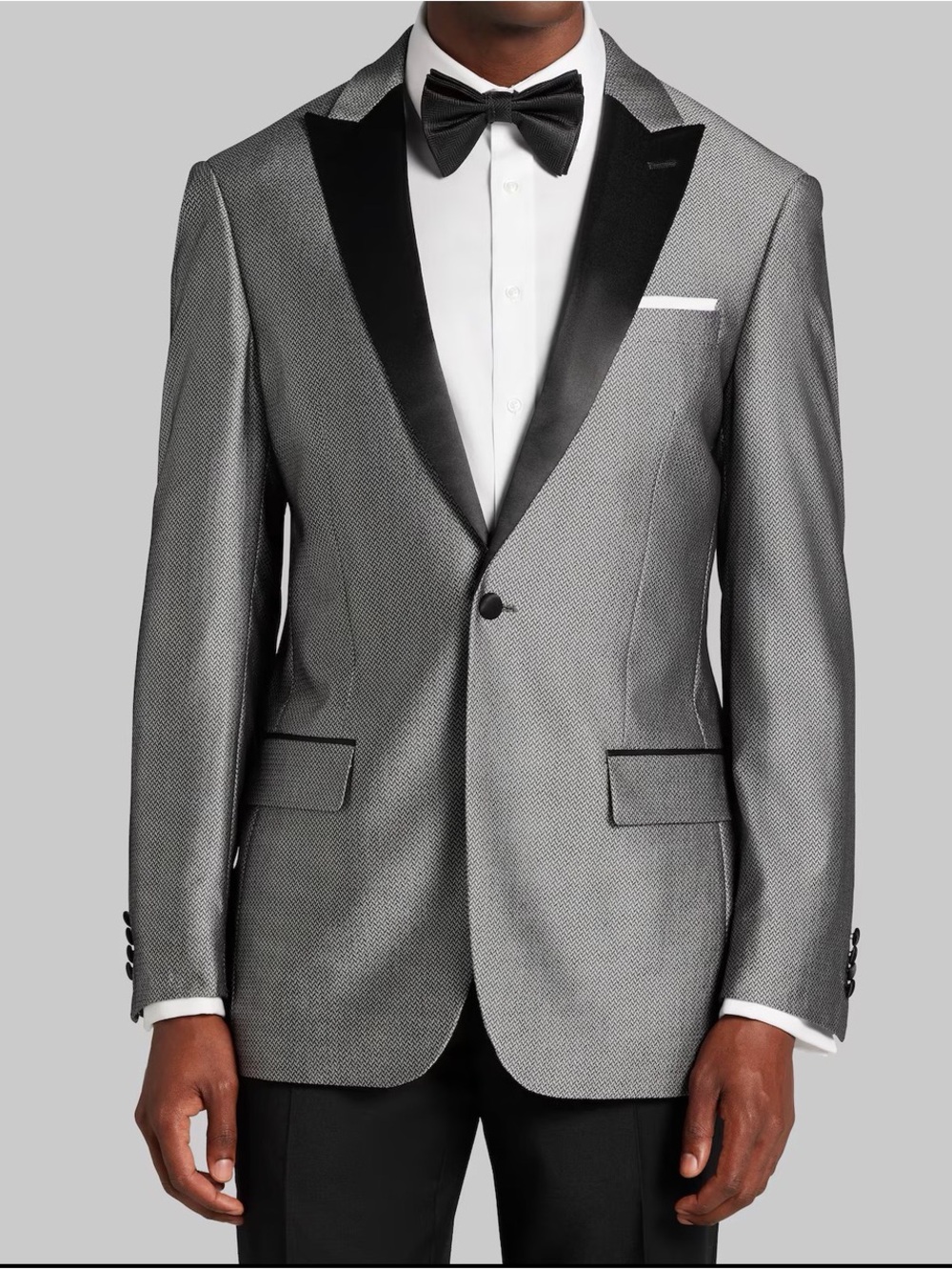 Jos. A. Bank Gray Blazer with Black Satin Shawl Lapel set.